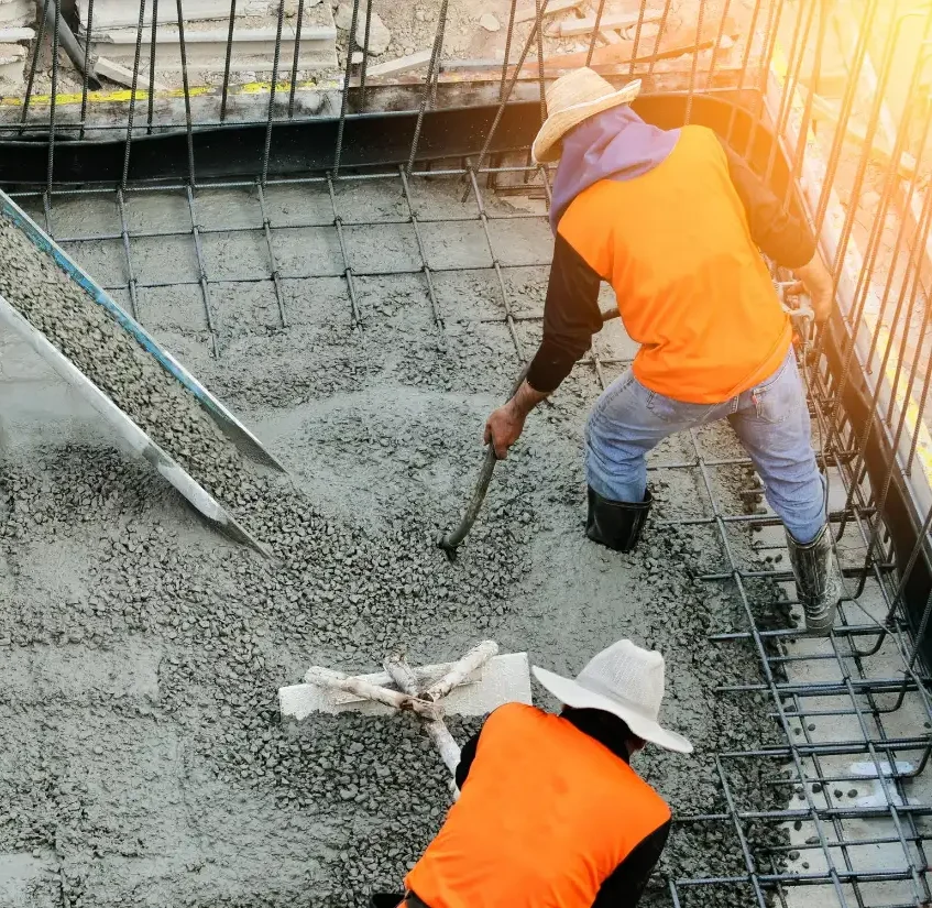 concrete staining contractors in Ypsilanti, MI working on site